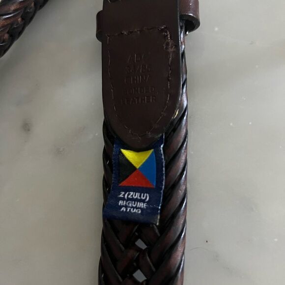 Nautica Braided Men’s Genuine Leather Belt Brown Silver Tone 34 & Black Studded - Picture 5 of 15